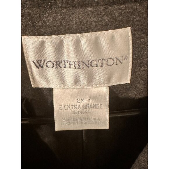 NWOT Worthington Grey Cashmere blend midi length winter coat size 2XL - Picture 16 of 16